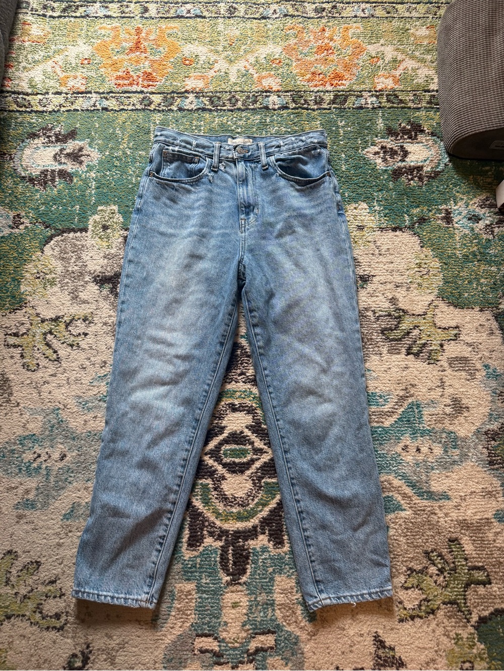 Madewell High Rise Mom Jeans Light Wash Denim Tapered Leg Vintage 100% Cotton - Picture 3 of 9